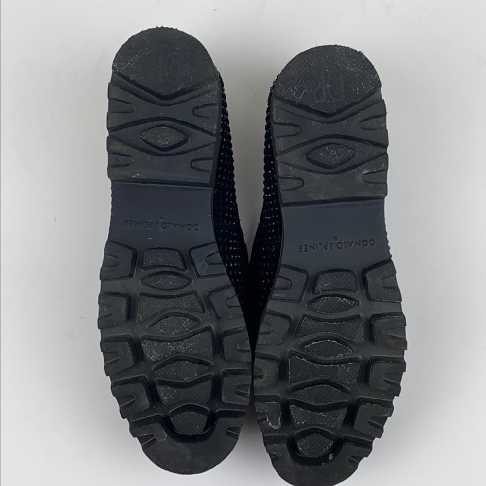 Donald J Pliner Rio Loafers Crystal Embellished Chunky Suede Shoes Black SIze 6 - Picture 8 of 8